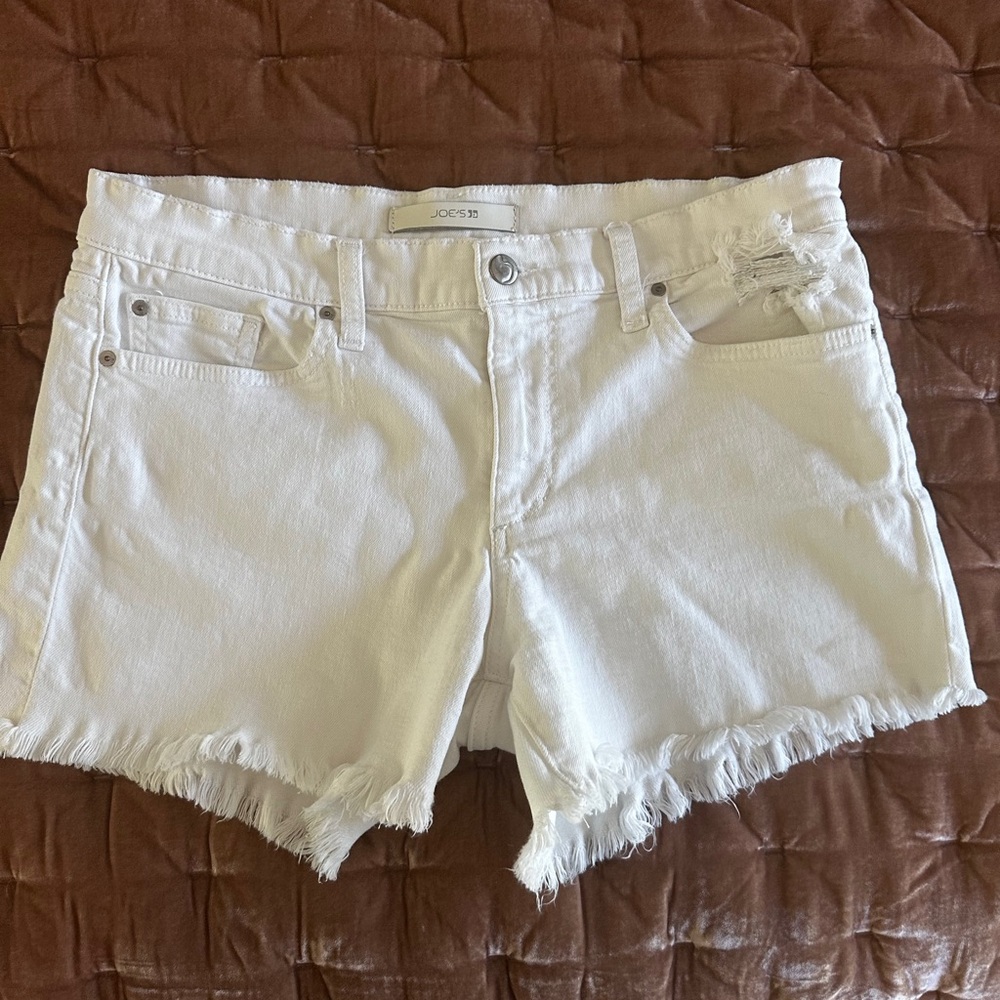 Joe's Jeans White Jean Shorts Frayed Hem